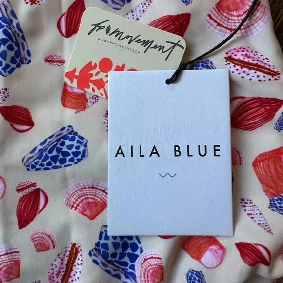 Free People FP Movement x Aila Blue Seashell Print One Piece Swimsuit Small - Picture 8 of 9